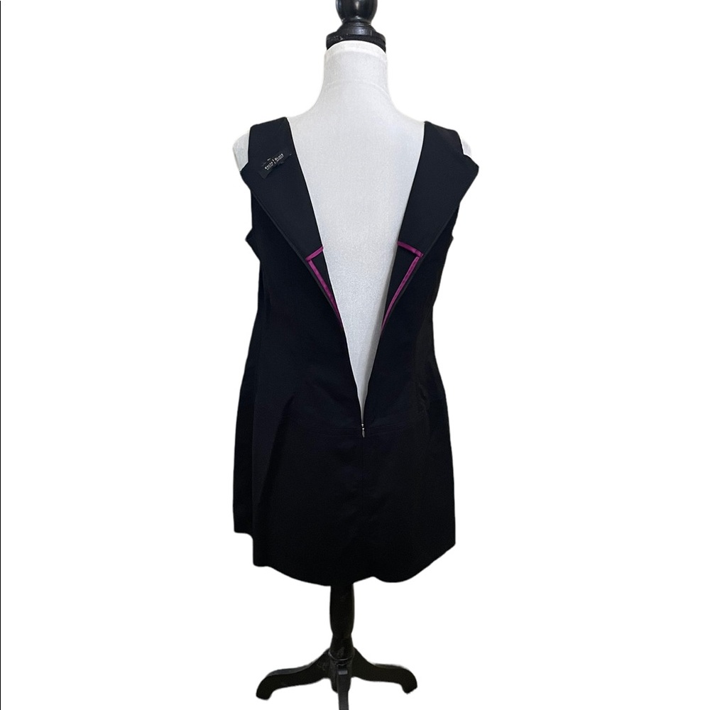 White House Black Market black overall sleeveless dress minimalist cotton medium - Picture 8 of 10